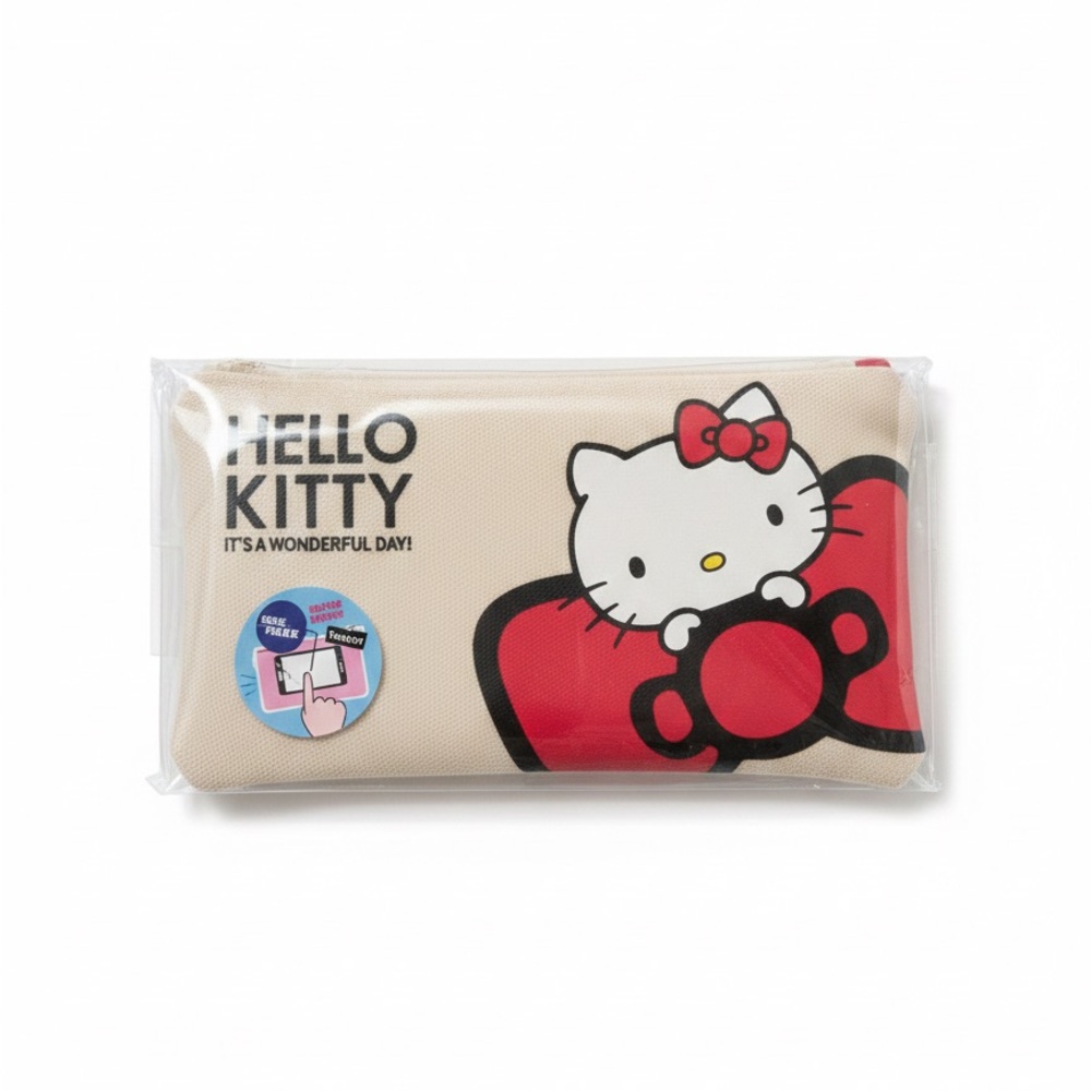 NWT❤️ Hello Kitty "It's a Wonderful Day" Touch Screen Canvas Phone Pouch
